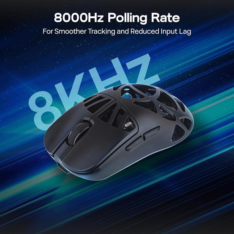 EPOMAKER Carbon X Wireless Gaming Mouse, 400 to 30,000 DPI Adjustable, PAW3950 Sensor, 50g Lightweight, Carbon Fiber Shell, 2.4G/BT/USB-C Rechargeable Wireless Mouse for PC/Mac/Linux (Matte Black) - Image 5